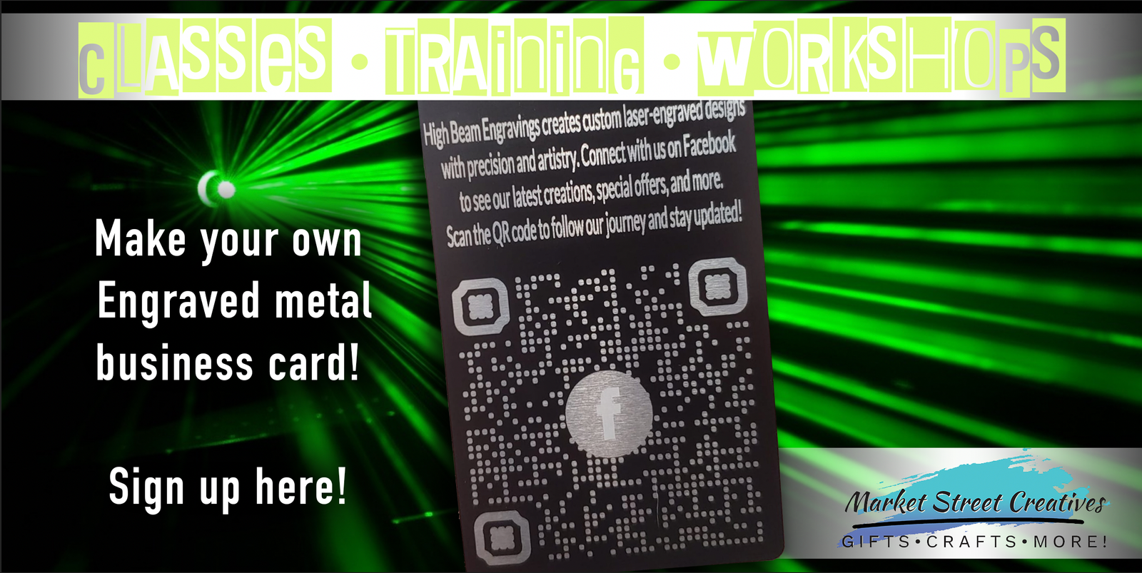 Make a Laser Engraved Business Card with High Beam Engravings Sept 6, 5-7PM